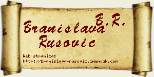 Branislava Rusović vizit kartica